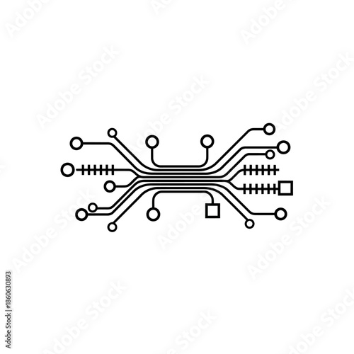 Circuit board with connecting wires.