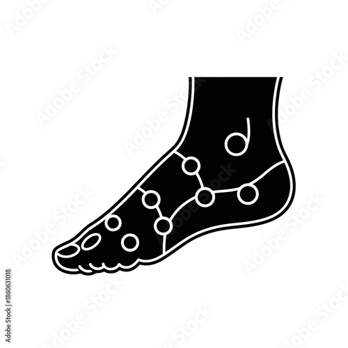 Foot Reflexology Massage Points Diagram.