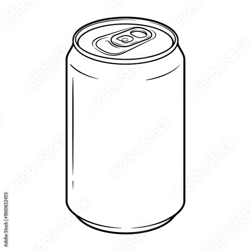 aluminum soda can mockup line art icon vector for beverage packaging design