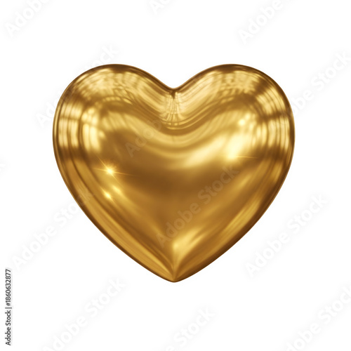 Golden heart shaped object on black background