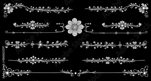 border, borders, frame, frames, decorative, ornament, design, element, set, collection, divider, separator, trim, edging, outline, line, stroke, corner, flourish, curve, geometric, floral, vintage, cl