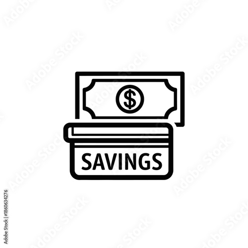 Financial Savings Concept Illustration with Money and Savings Box