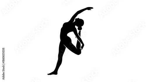 Person doing yoga stretch exercise.