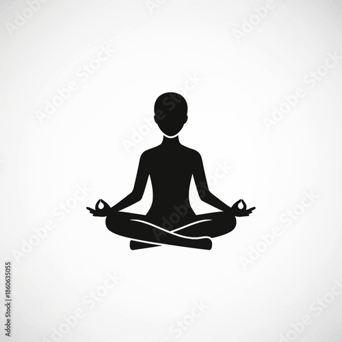 Person Sitting in Yoga Pose Silhouette.