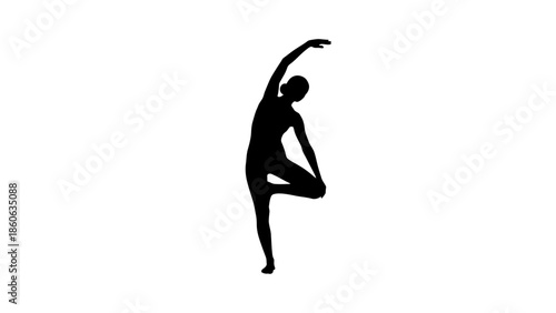 Silhouette of a dancing woman figure.