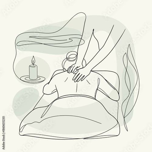 Woman receiving a relaxing back massage.