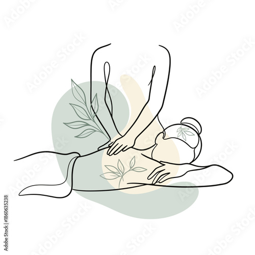 Woman receiving a relaxing spa massage.