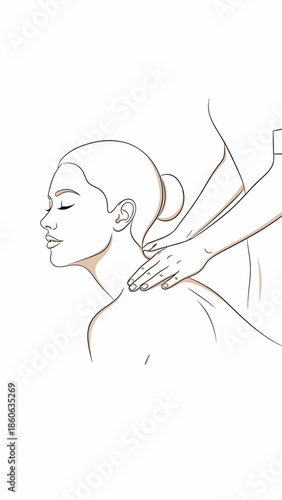 Woman receiving neck massage therapy treatment.