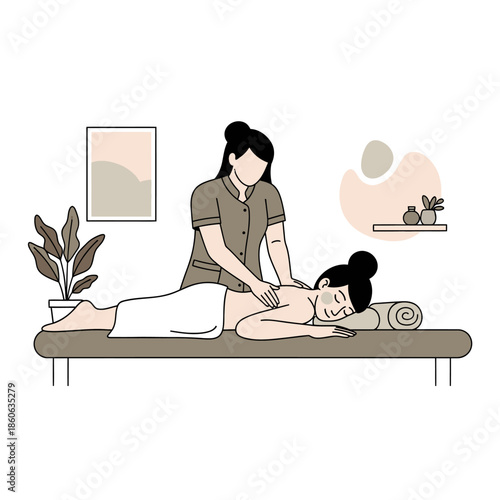 Woman receiving professional massage therapy treatment.