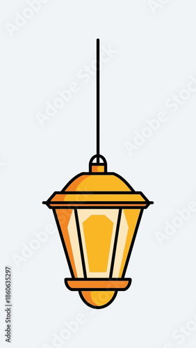 Yellow Lantern Light Fixture Hanging Object.