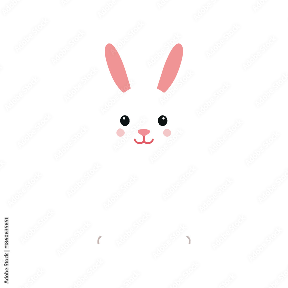 Obraz premium Cute Bunny Face Design for Easter or Spring