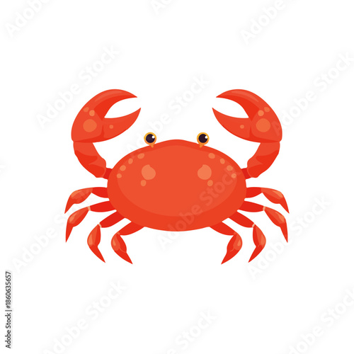 Cute Cartoon Crab Illustration on White Background