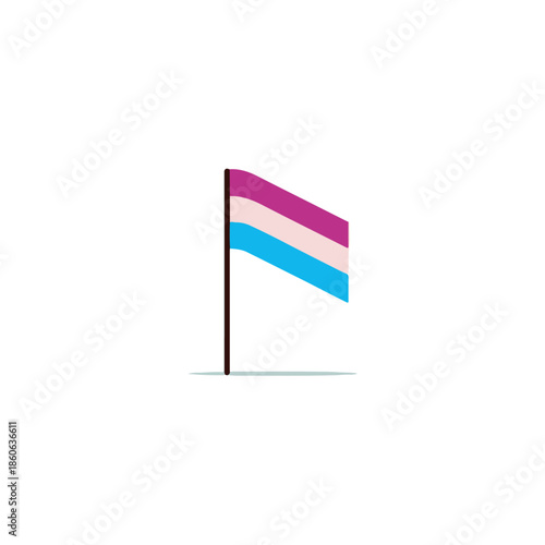 Pansexual Pride Flag on White Background, Minimalist Design