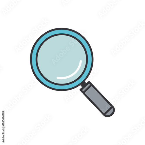 Simple Magnifying Glass Icon for Search and Analysis