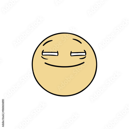 Smiling Face Icon with Eyes Closed, Minimalist Design
