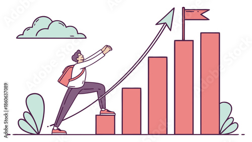 business woman with graph