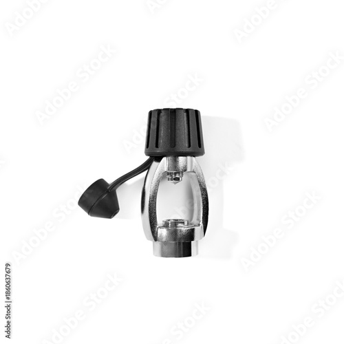 DIN to yoke first stage converter isolated on white background    