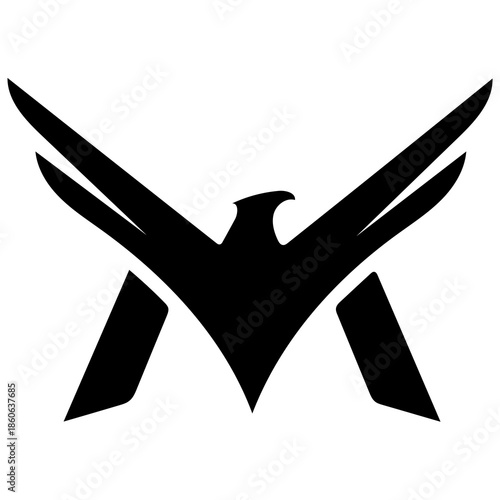 Stylized eagle logo with outstretched wings in modern design