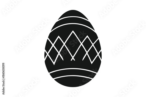 Easter Egg Silhouette, Happy Easter Vector, Easter egg icon, egg icon vector