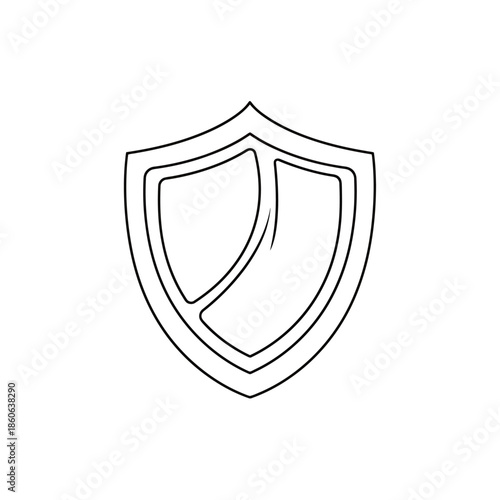 Minimalist Shield Emblem Outline Symbol