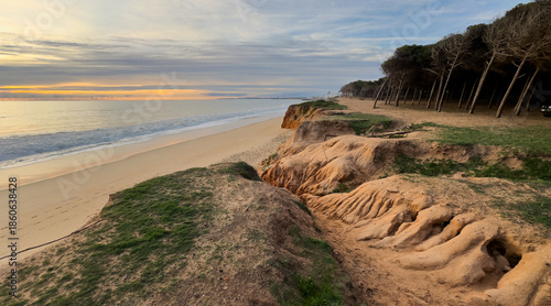  Landscape from the sky of the beaches of the Algarve Quarteira Vilamoura.