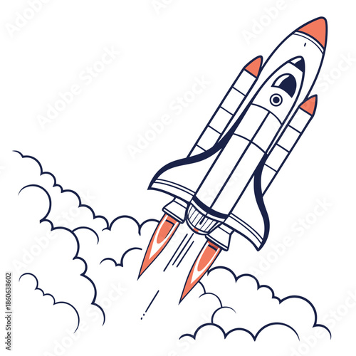 Rocket launching into sky