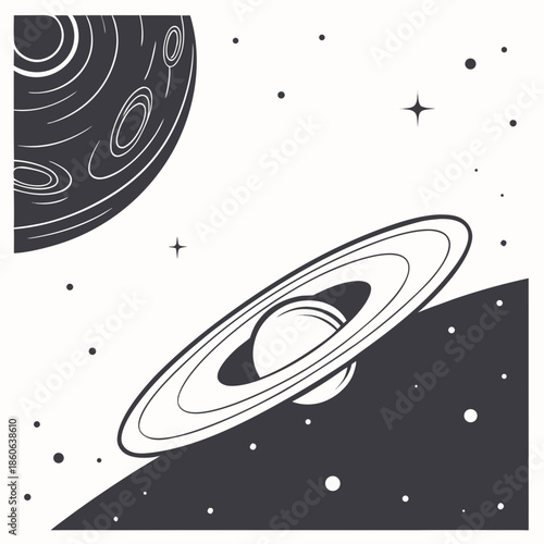 Celestial bodies in space