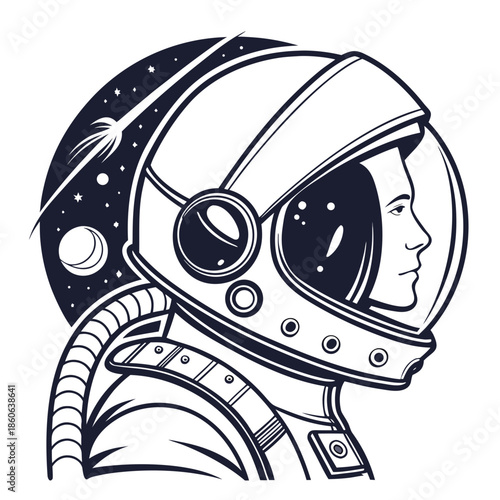 Astronaut gazing at the cosmos