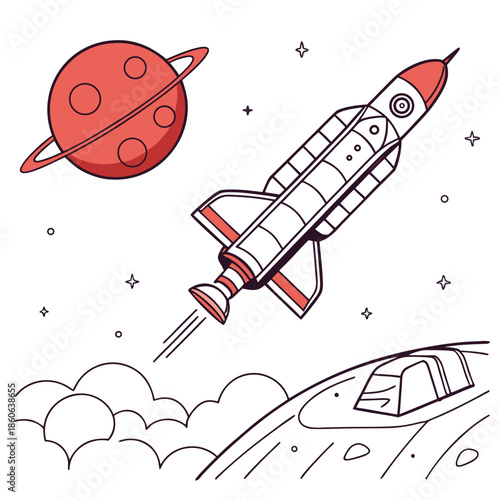 Rocket launching into space