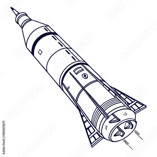 Illustrated space rocket