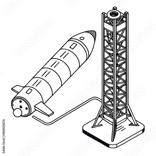 Rocket and launch tower