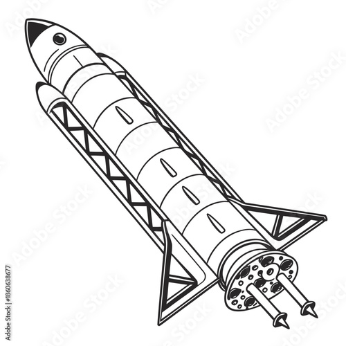 Illustrated space rocket