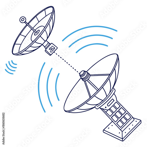 Communication via satellite dishes