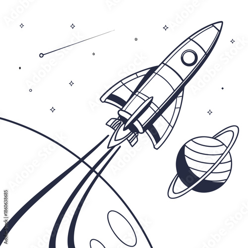 Rocket launching into space