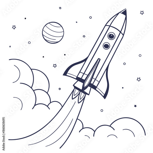 Rocket launching into space