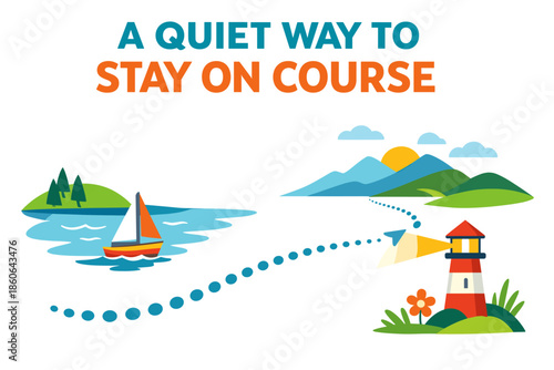 Serene sailing and lighthouse guidance on calm waters