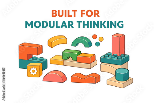 Colorful modular toy blocks for creative building and learning