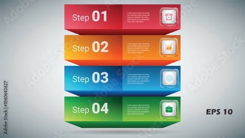 Unlock Your Business Potential with a Stunning Four-Step Strategy for Success and Growth, Visualize Your Goals with Modern and Dynamic Presentation Templates, Elegant and Professional