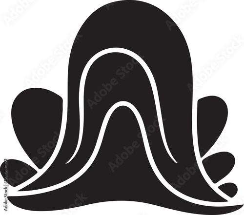 Elegant Abstract Organic Silhouette Vector Graphic Design with Flowing Lines and Decorative Natural Elements