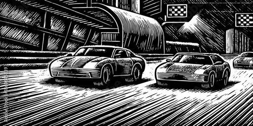 Futuristic Neon Racing Circuit