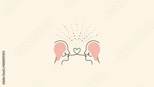 Stunning illustration of two people sharing a heart