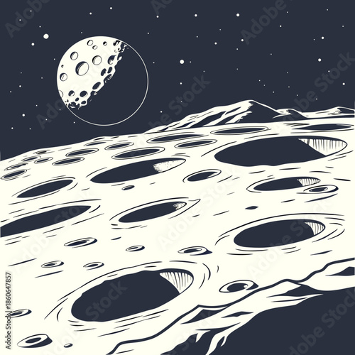 Moon crater landscape