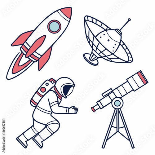 Illustrations of space exploration