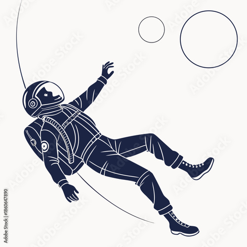 Astronaut floating in space