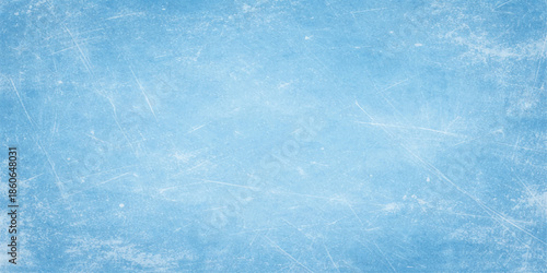 Abstract blue grunge and watercolor background featuring a frozen winter texture with white snow frost and cold ice patterns on a bright seasonal surface