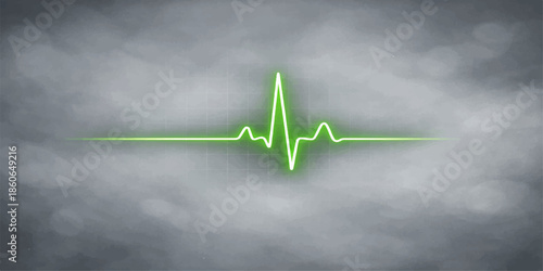 A 3d heart beat graph forming a heart shape shows a red line on a financial stock market chart representing business growth and investment success in the global economy