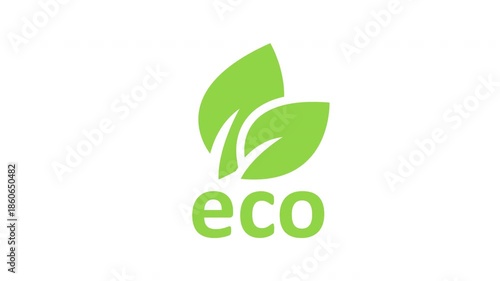 Eco icon animation representing sustainability, nature care, renewable energy, and environmentally friendly solutions.