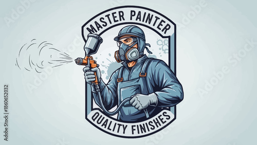 Vintage cartoon design of a young man holding a gun in a sport vector illustration sign style