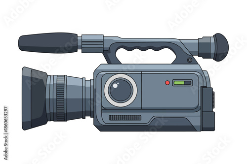 Professional digital video camera recorder illustration