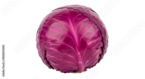 A vibrant red cabbage against a black background